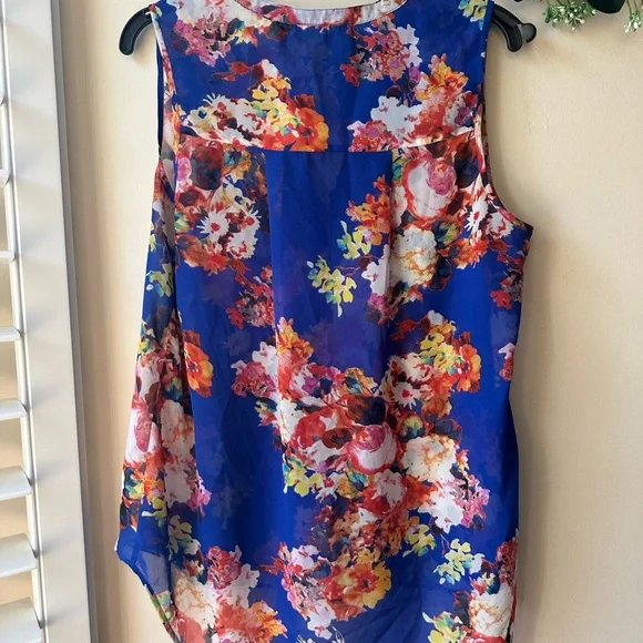 Danielrainn Floral Sleeveless Top - Blue and Multicolor - Picture 5 of 5